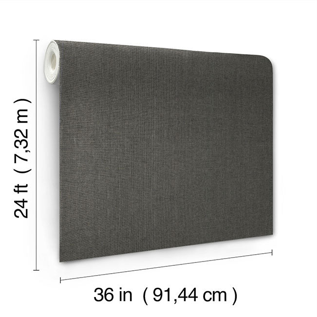 Check Paperweave Graphite by Ronald Redding Grasscloth Wallpaper – York Designer Series YGL7078