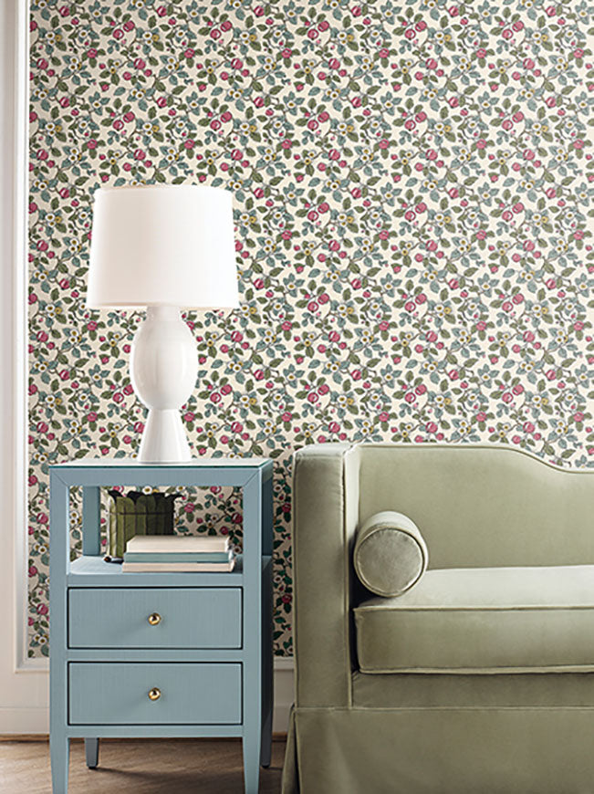 Framboise Merlot by Antonina Vella Berry Vines Wallpaper – York Designer Series VP1411