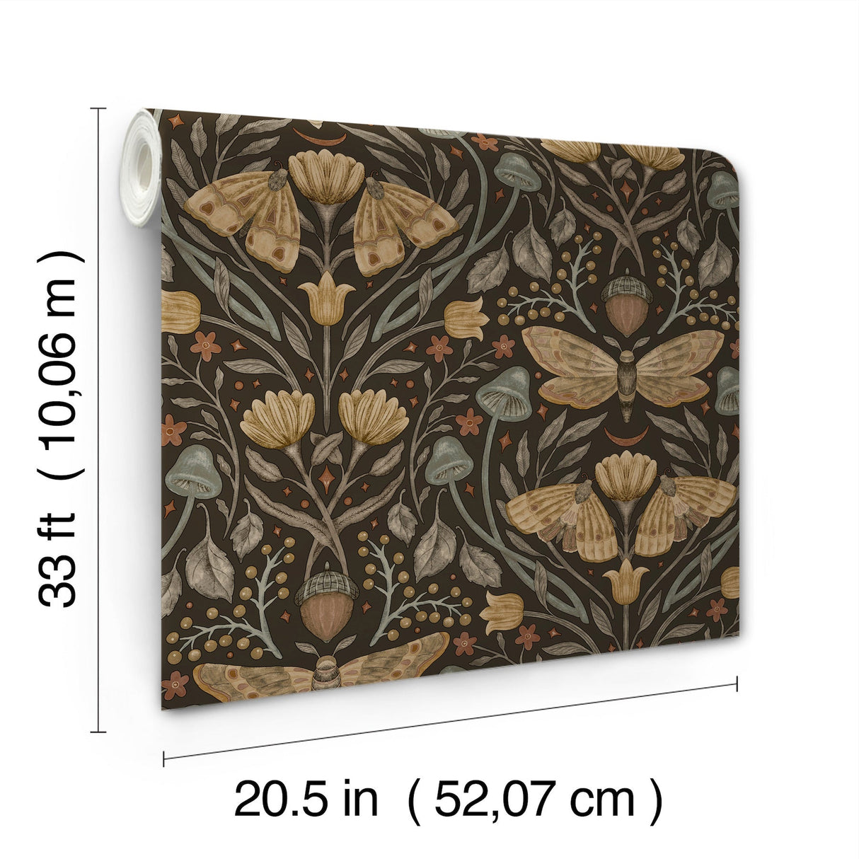 Mystic Moth Black by Chesapeake Forest Magic Wallpaper – Brewster Home Fashions 4169-83116