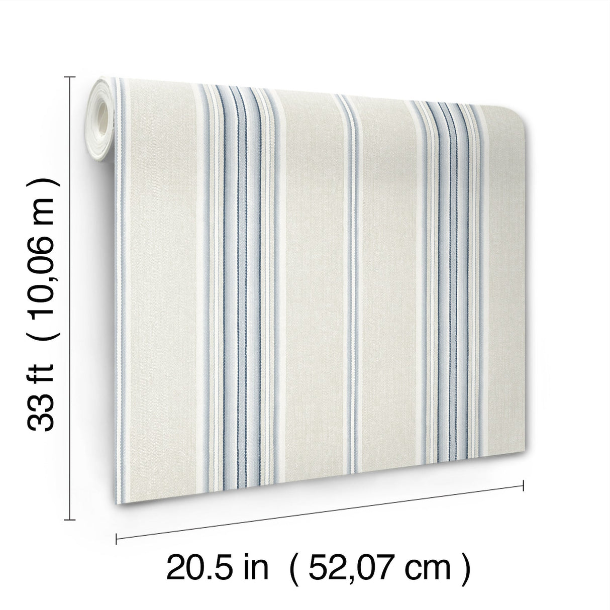 Calvados Blue by Chesapeake Linen Stripe Wallpaper – Brewster Home Fashions 4169-83123