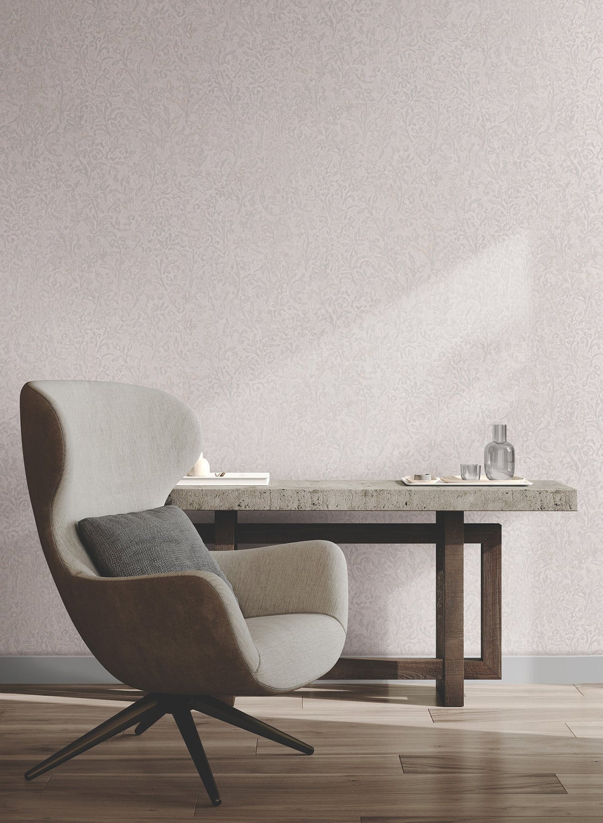 Sculpted Floral Aqua by Antonina Vella Relief Wallpaper – York Designer Series MA35529