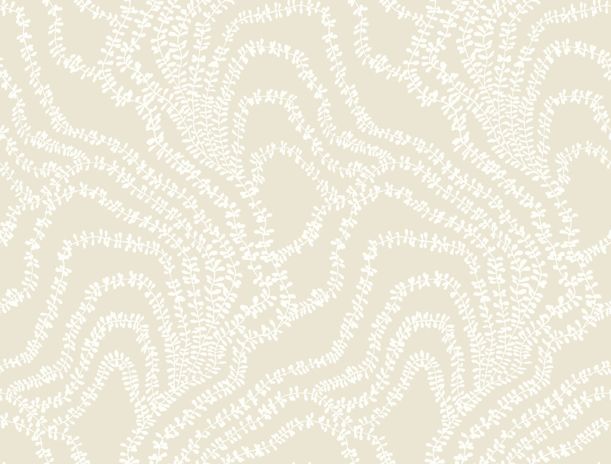 String of Pearls Beige Vine Wallpaper by Ronald Redding, 27 in x 27 ft roll – VR1518