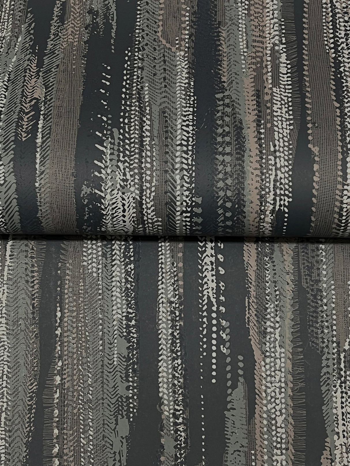 Tribeca Charcoal by Ronald Redding Texture Stripe Wallpaper- York Designer Series VR1523