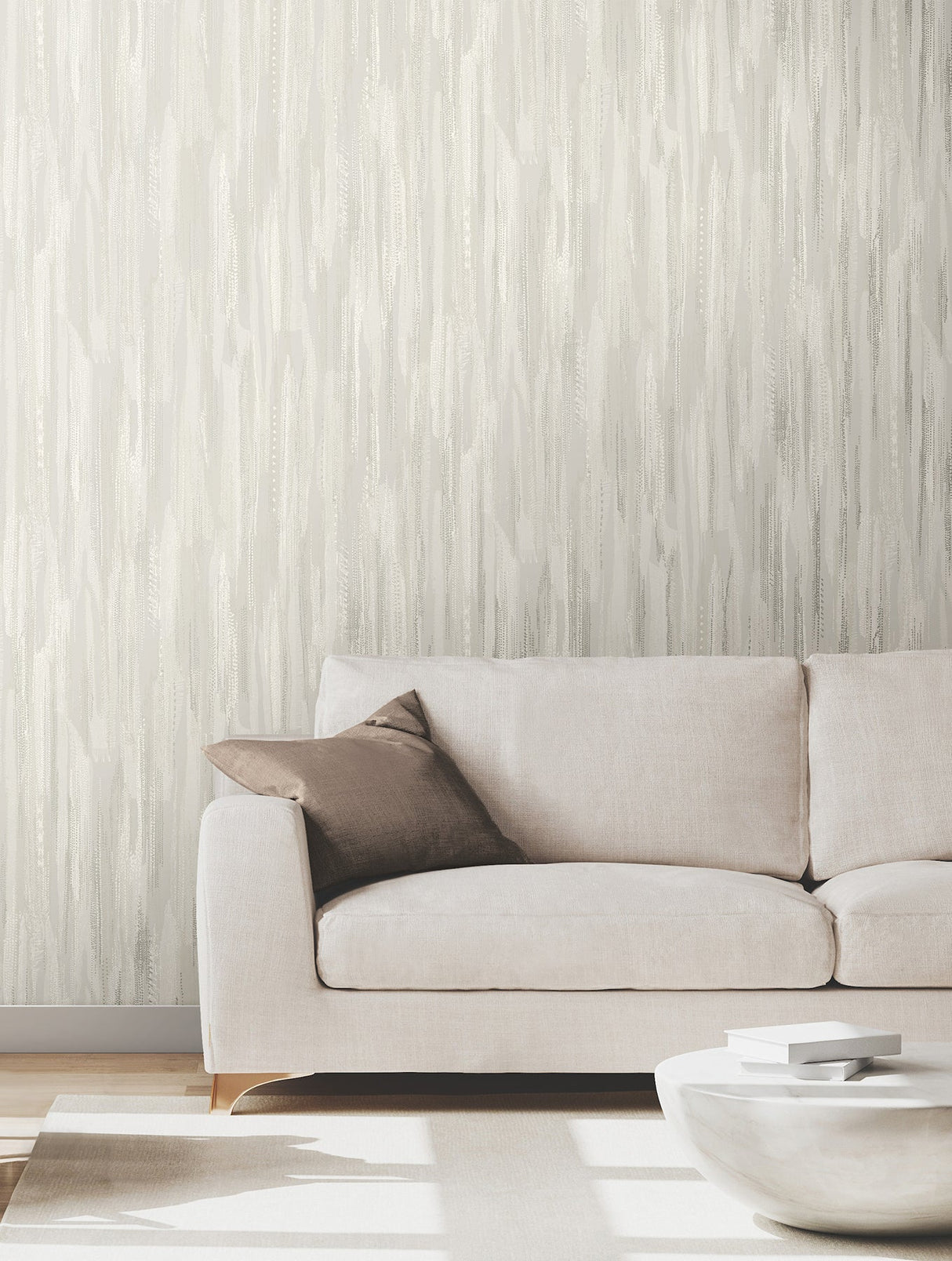 Tribeca Dove by Ronald Redding Texture Stripe Wallpaper- York Designer Series VR1525