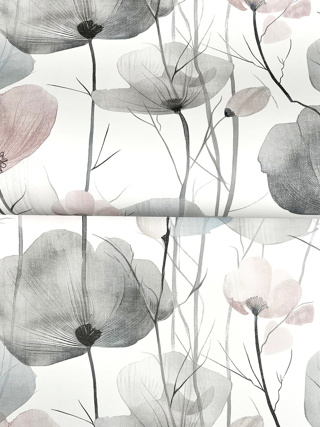 Cotswolds Poppies Grey by Ronald Redding Floral Wallpaper – York Designer Series VR1534