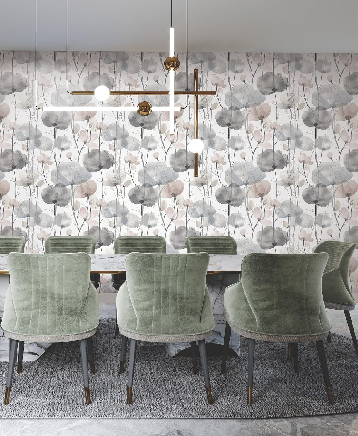 Cotswolds Poppies Grey by Ronald Redding Floral Wallpaper – York Designer Series VR1534