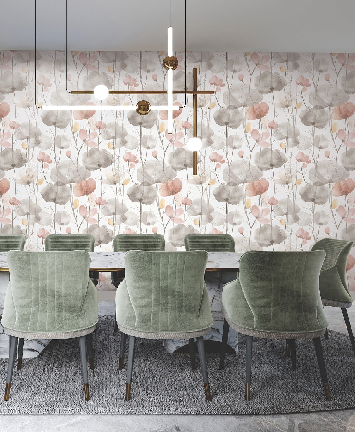 Cotswolds Poppies Pastel by Ronald Redding Floral Wallpaper- York Designer Series VR1538