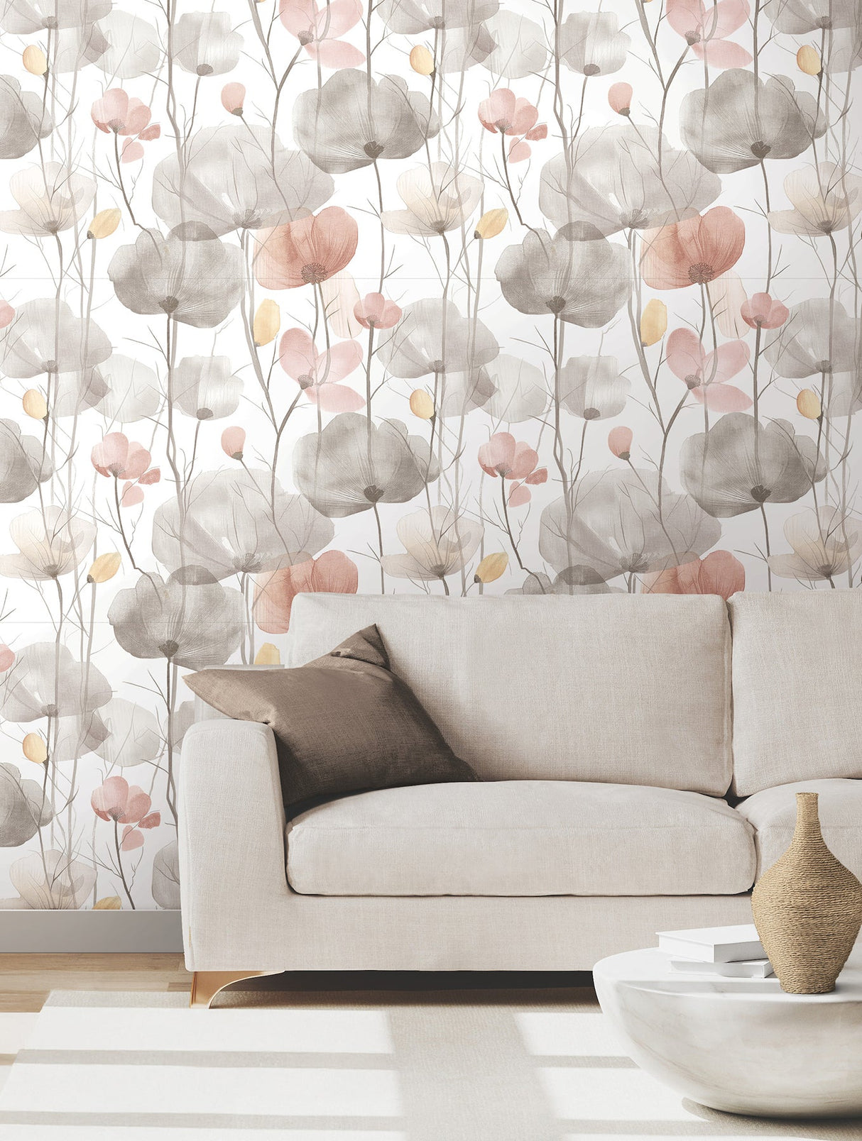 Cotswolds Poppies Pastel by Ronald Redding Floral Wallpaper- York Designer Series VR1538