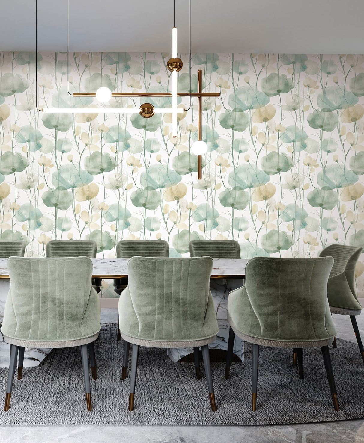 Cotswolds Poppies Turquoise by Ronald Redding Floral Wallpaper- York Designer Series VR1539