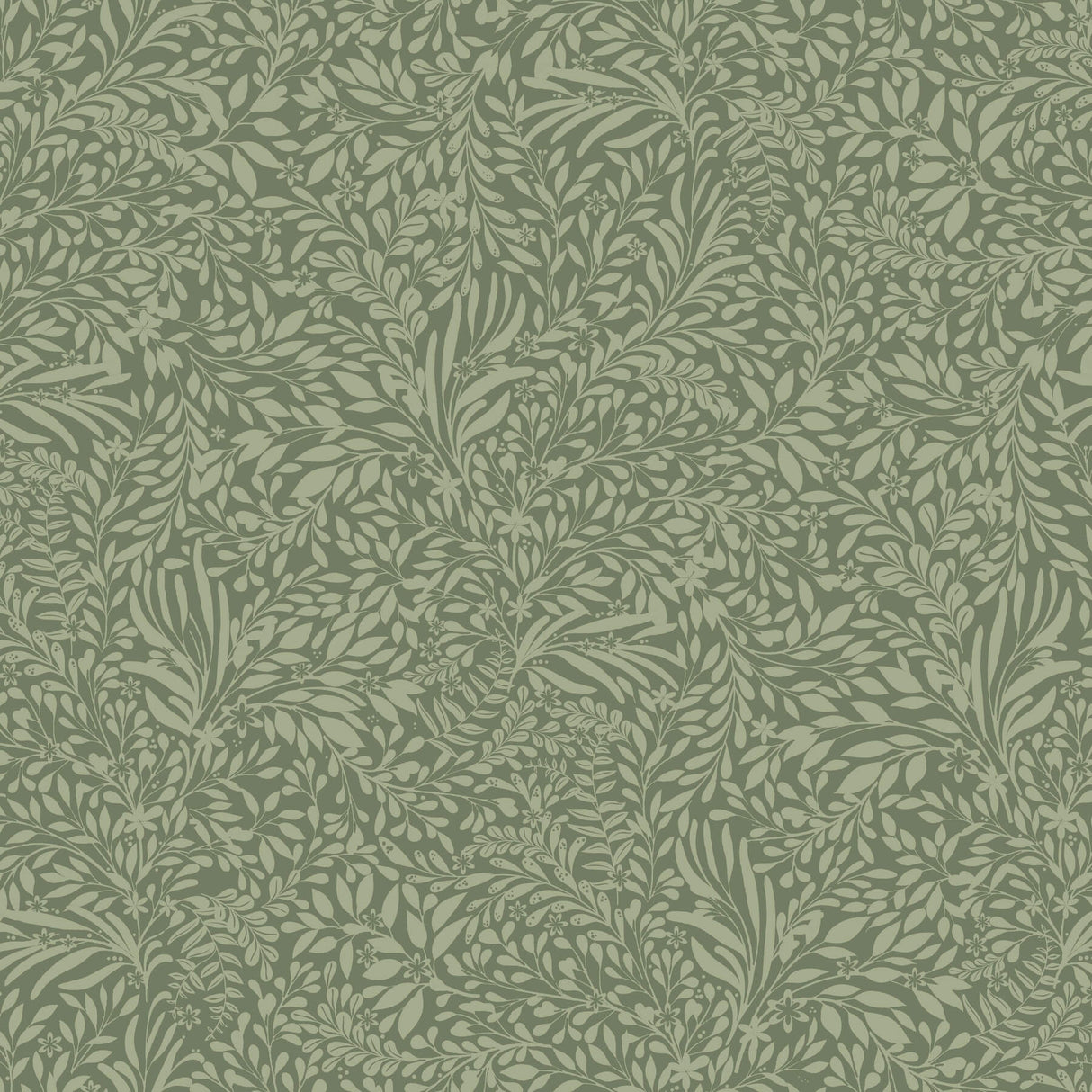 Kristina Evergreen Botanical Wallpaper