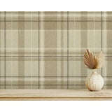Harris Light Brown by Fine Decor Plaid Chevron Wallpaper – Brewster Home Fashions M1868