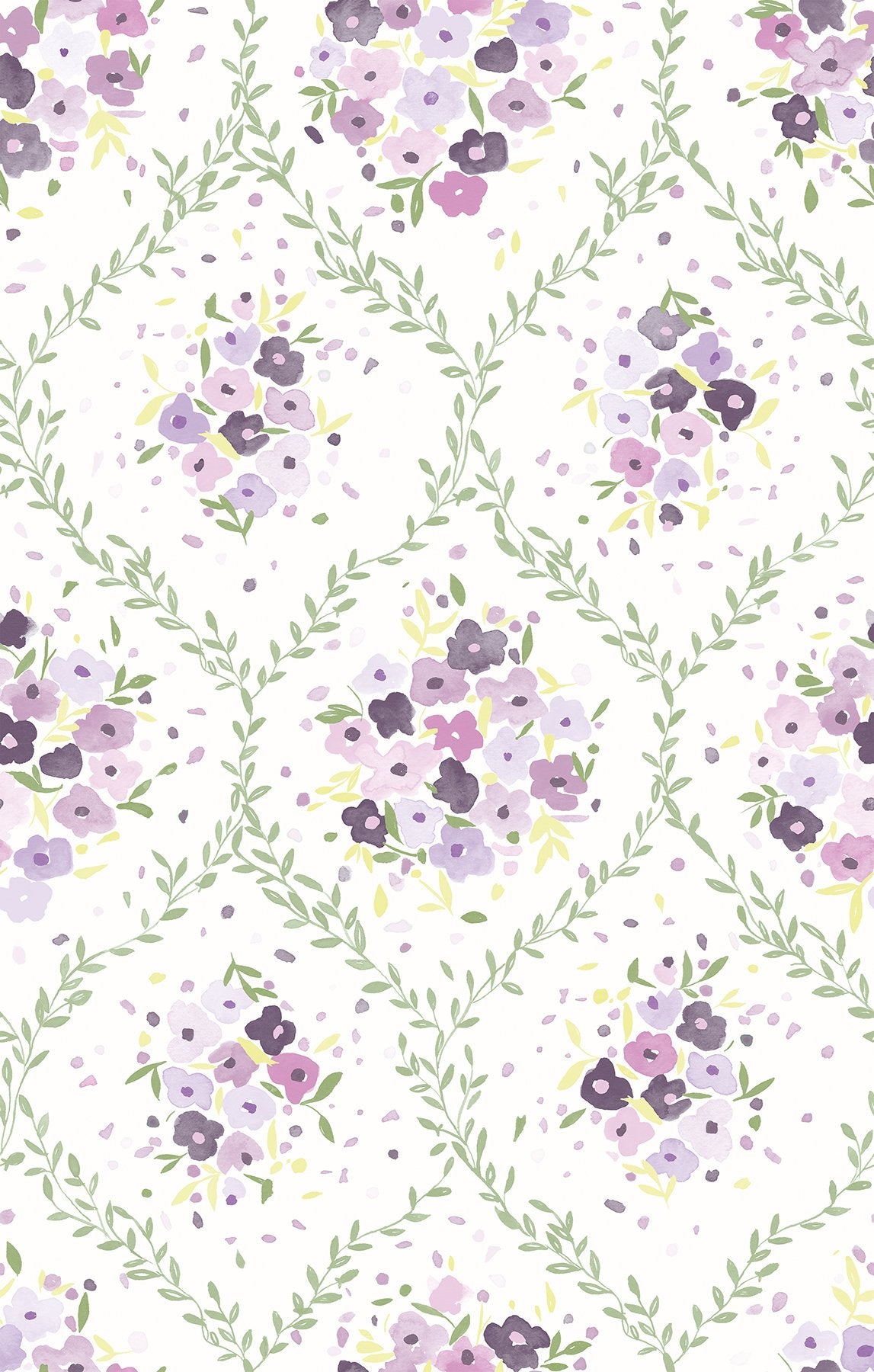 Lavender Trellis Lavender Peel & Stick Mural