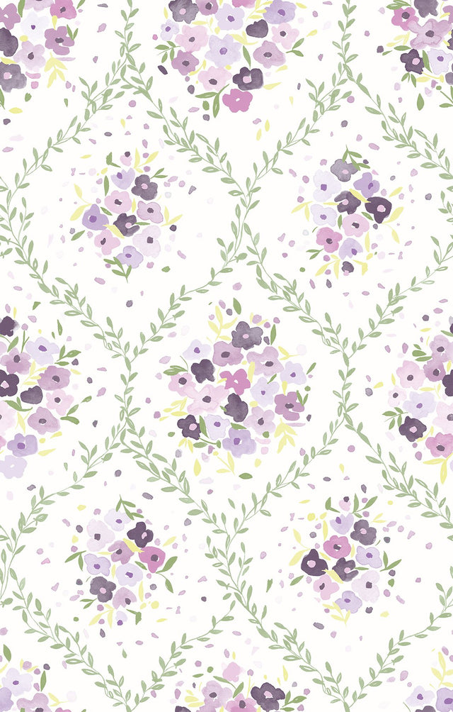 Lavender Trellis Lavender Peel & Stick Mural