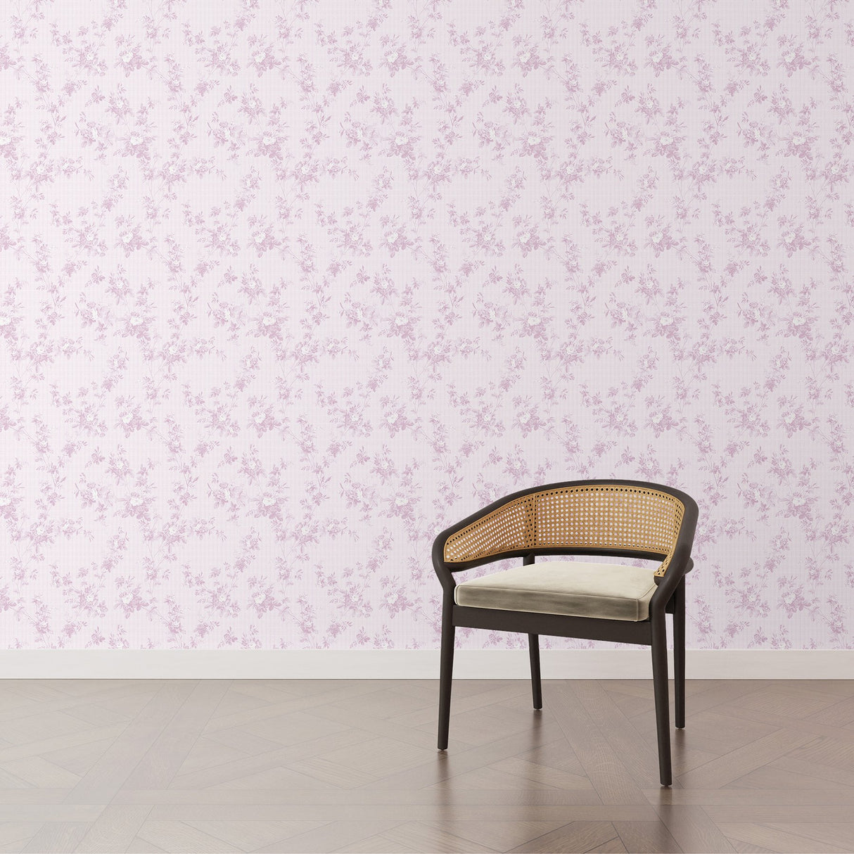 Floral Toile Lavender Peel & Stick Mural