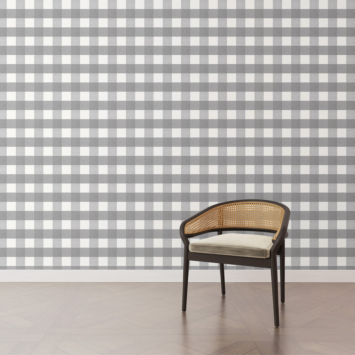 Buffalo Check Grey Peel & Stick Mural