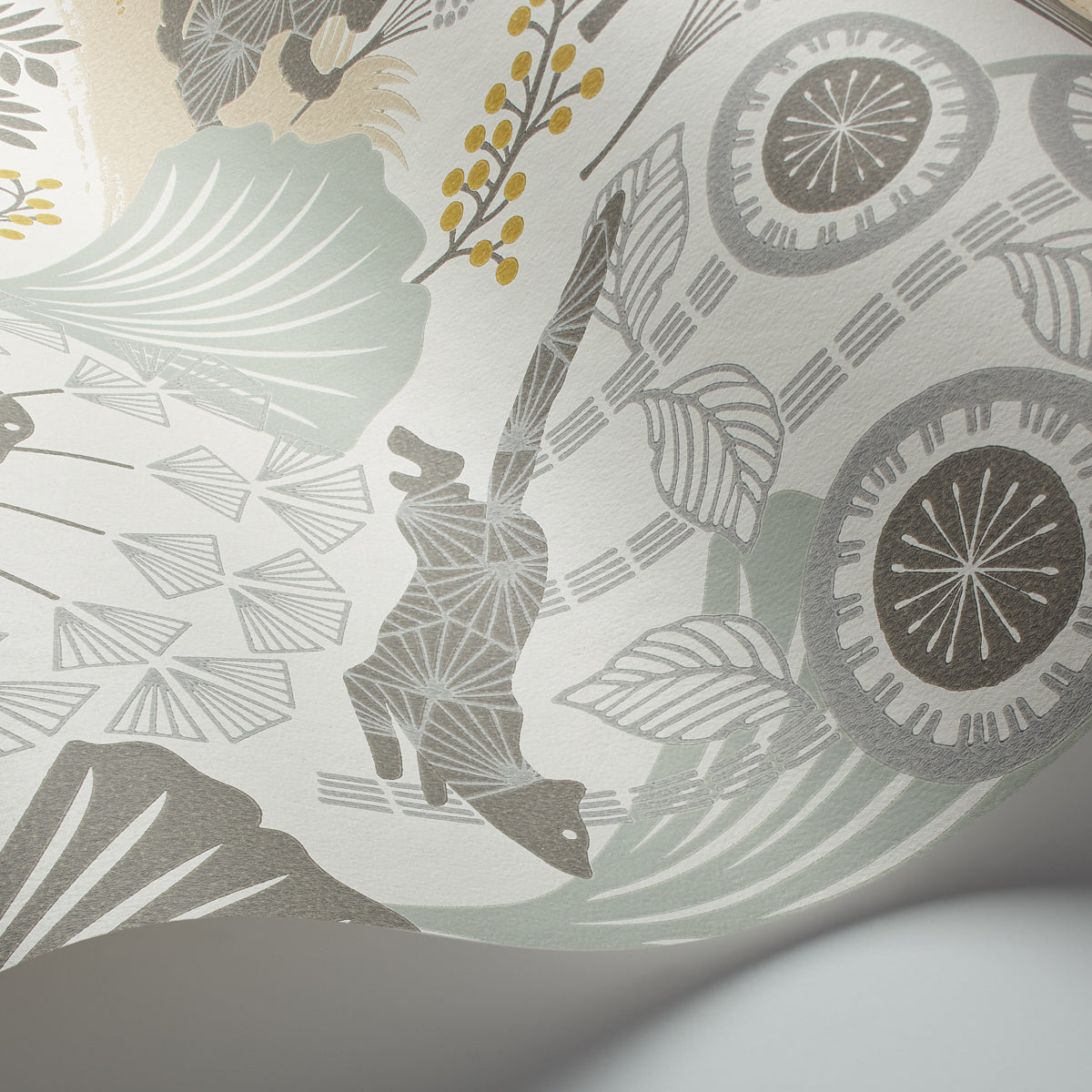 Mårdgömma Soft Multi by Boråstapeter Scandinavian Animal & Tree Wallpaper – Schumacher 1471