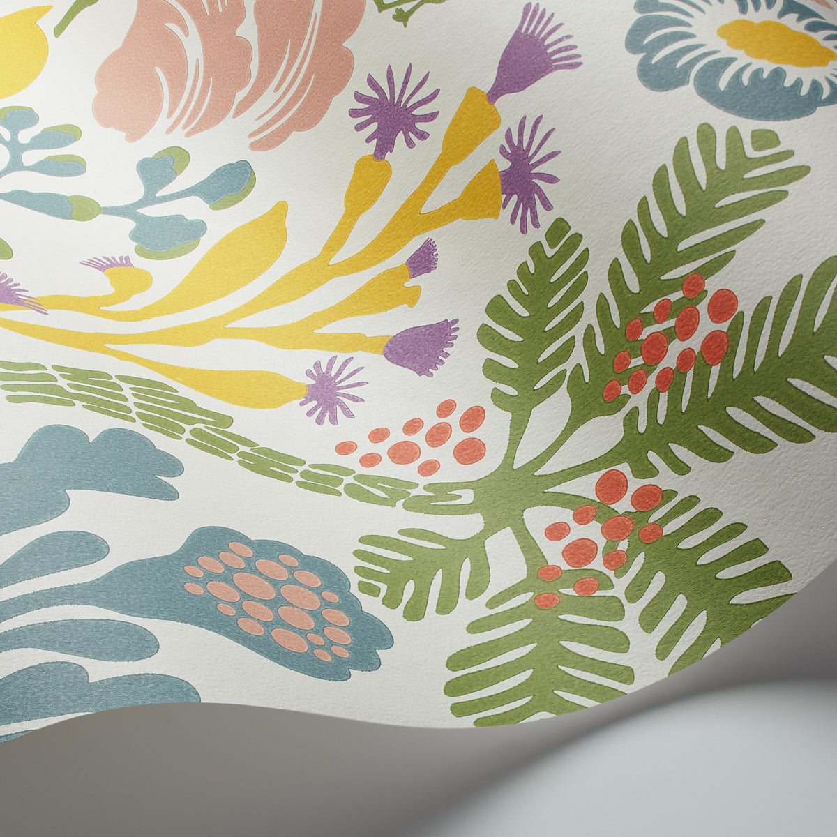 Råvdunge Ivory Multi by Boråstapeter Whimsical Animal & Floral Wallpaper – Schumacher 1473