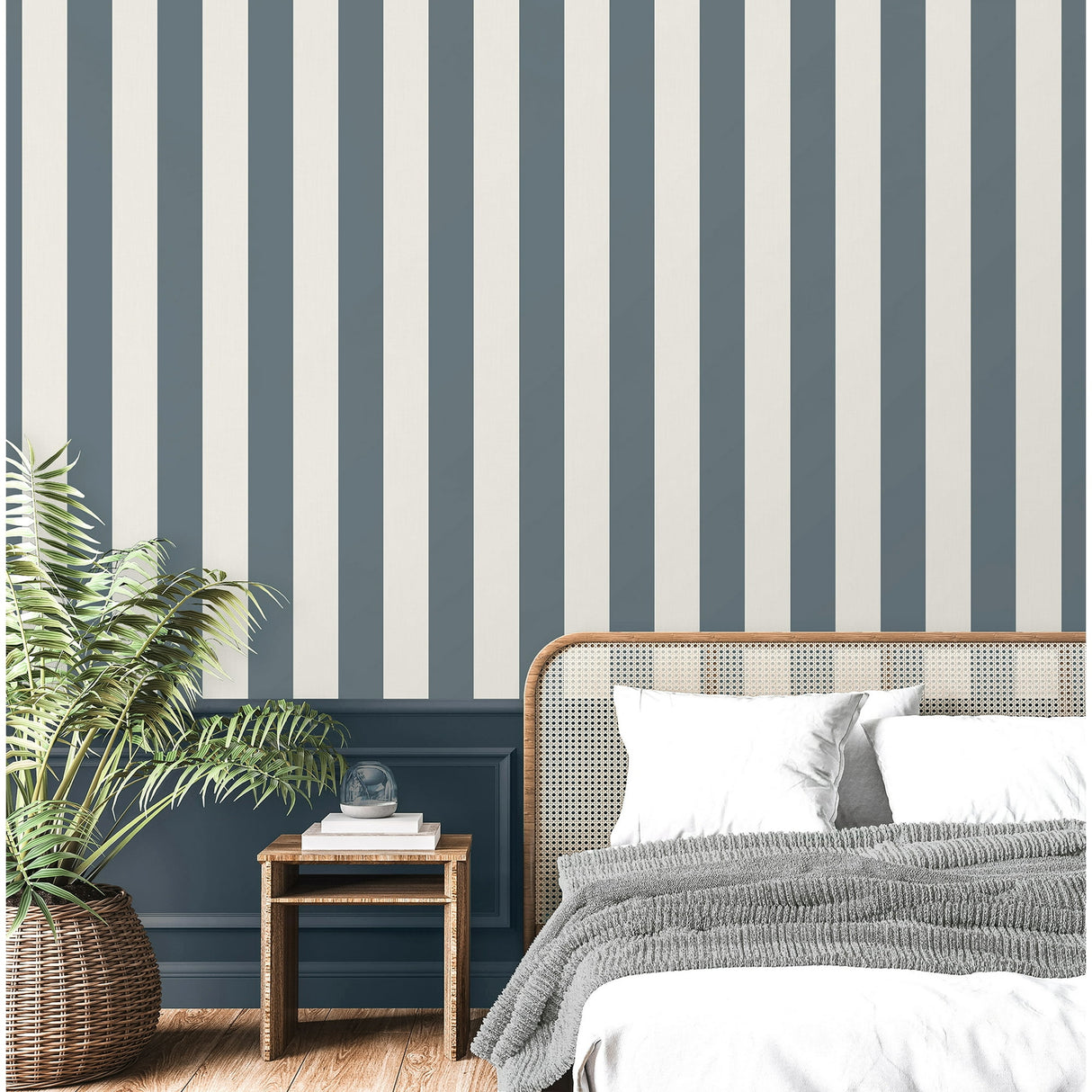 Tavish Blue by Fine Decor Stripe Wallpaper – Brewster Home Fashions FD43458