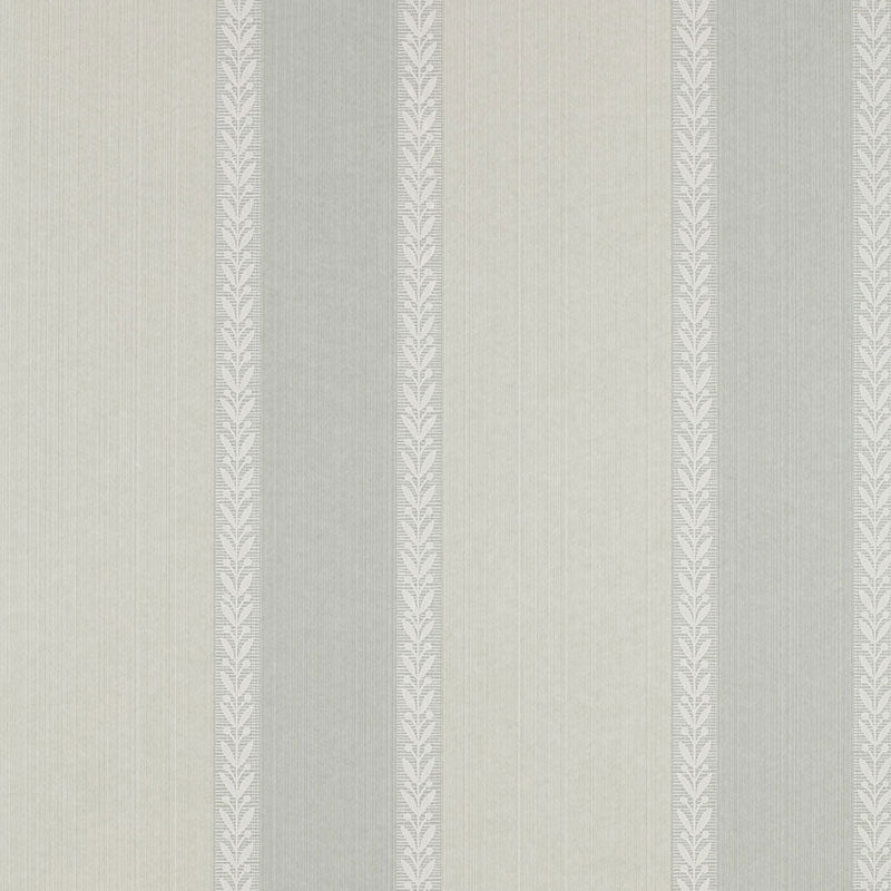Bayberry Stripe wallpaper in Water Blue by Schumacher, featuring a classic vertical stripe pattern in soft blue and neutral tones.