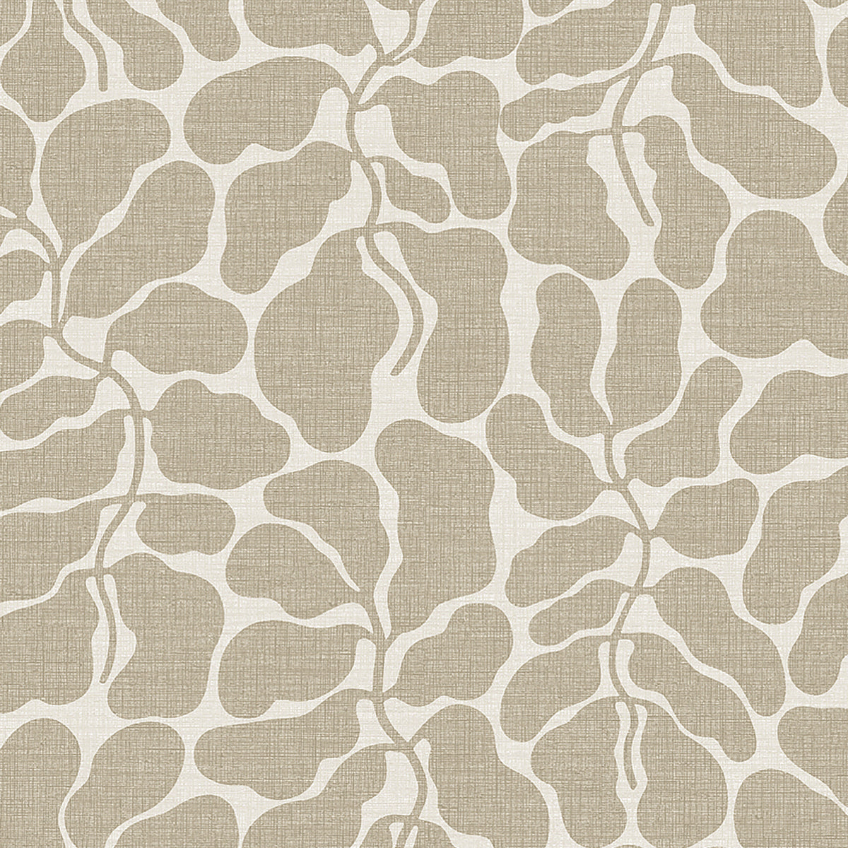 My Secret Garden wallpaper in natural by Boråstapeter for Schumacher, featuring a dense foliage pattern in neutral tones.