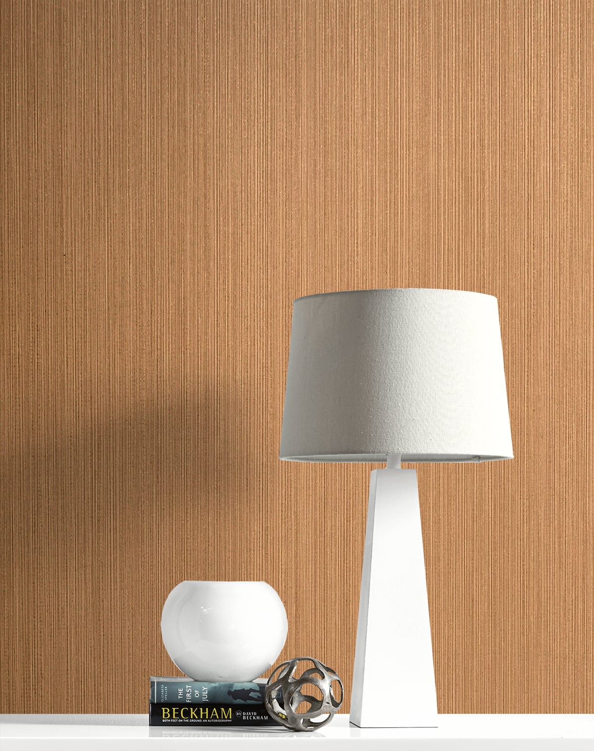 Natural Stria Terra Cotta & Glitter by Essential Textures Textured Wallpaper – Etten Studios 2231706