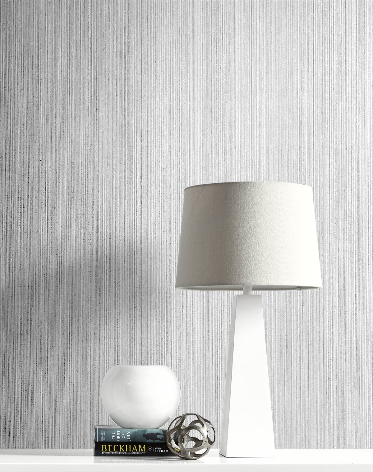 Natural Stria Gray Mist & Glitter by Essential Textures Textured Stria Glitter Wallpaper – Etten Studios 2231708