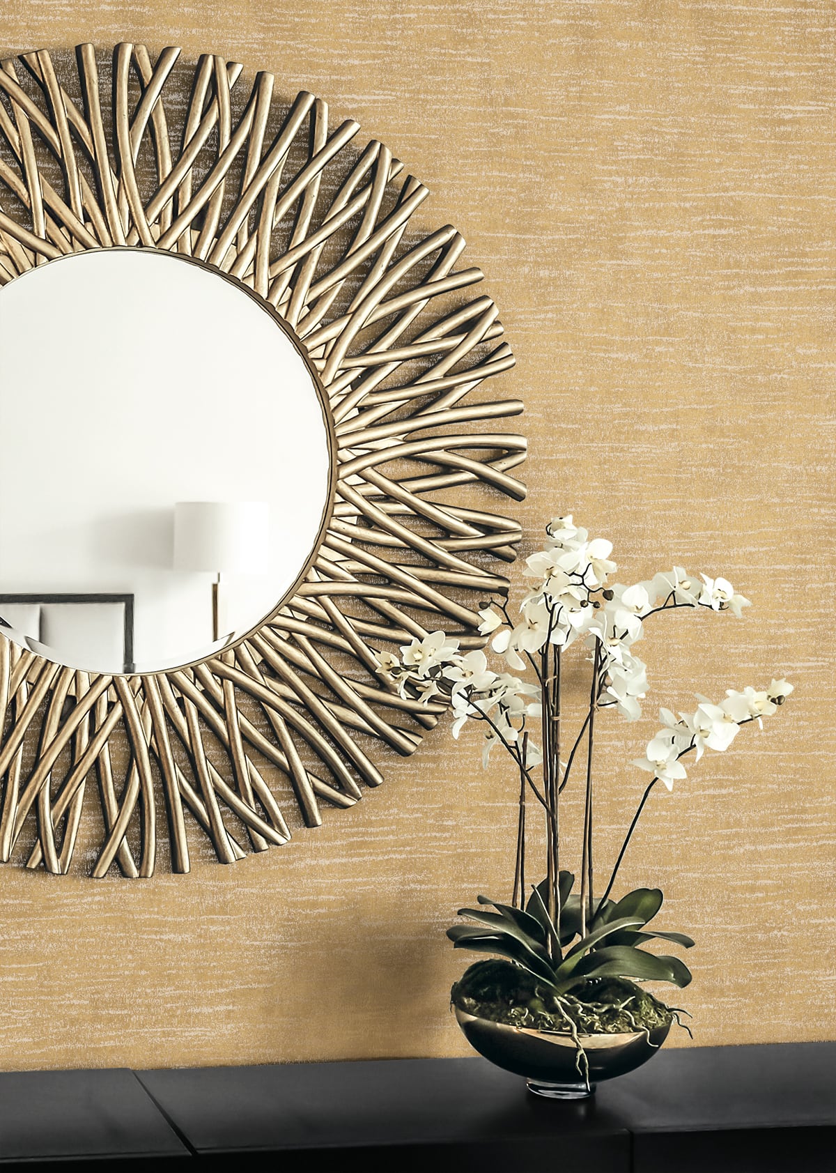 Bark Texture Metallic Antique Brass by Essential Textures Faux Bark Texture Wallpaper – Etten Studios 2231805