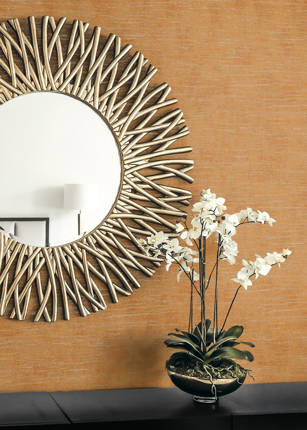 Bark Texture Metallic Terra Cotta by Essential Textures Faux Bark Wallpaper – Etten Studios 2231816