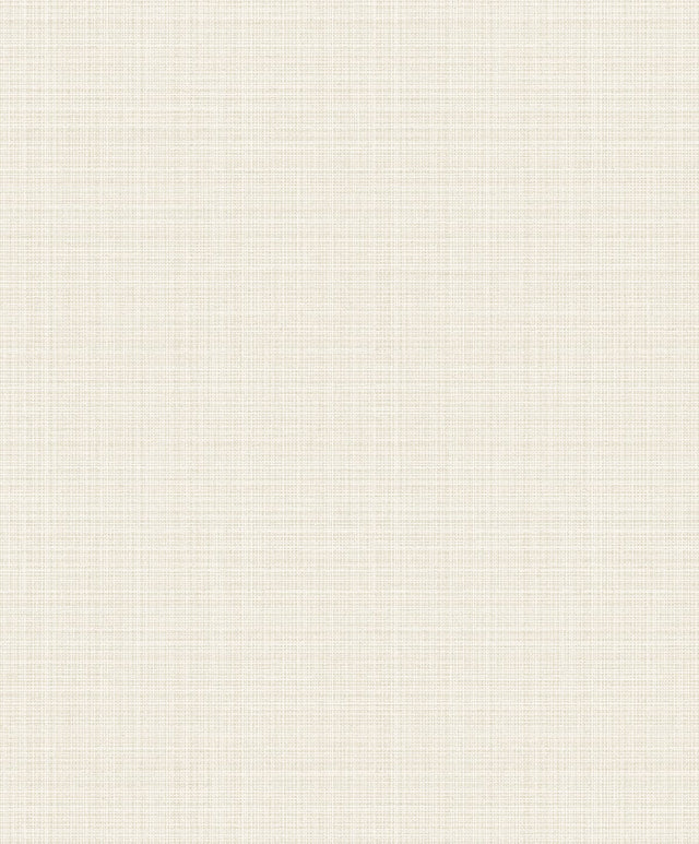 Metallic ivory crosshatch linen texture wallpaper