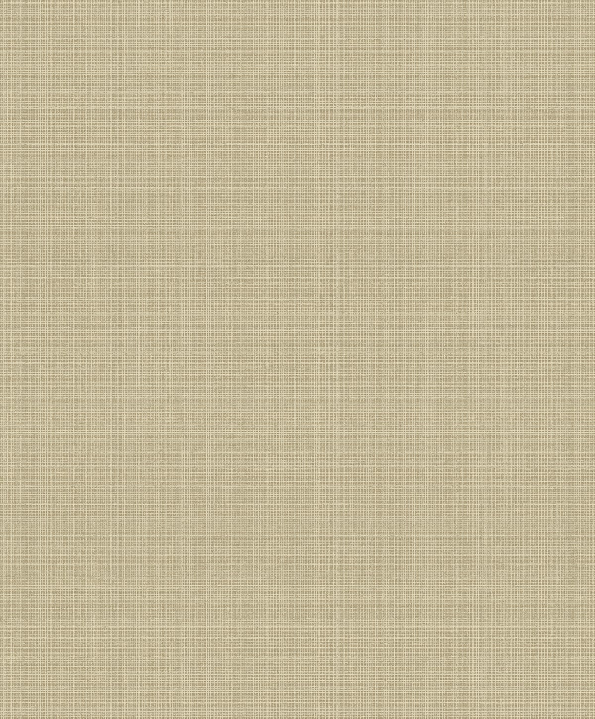 Metallic khaki crosshatch linen textured wallpaper