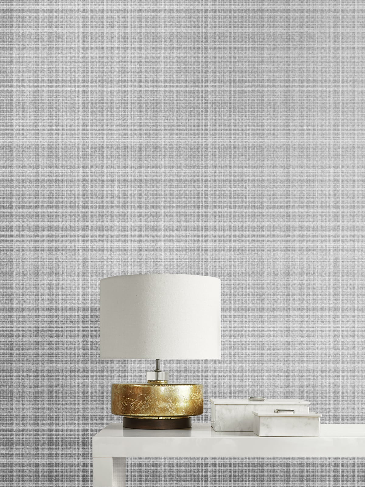 Crosshatch Linen Metallic Silver by Essential Textures Faux Linen Wallpaper – Etten Studios 2231917