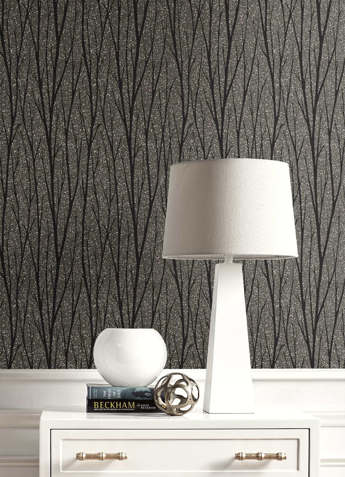 Birch Trail Gunmetal & Charcoal by Essential Textures Metallic Birch Tree Wallpaper – Etten Studios 2232110