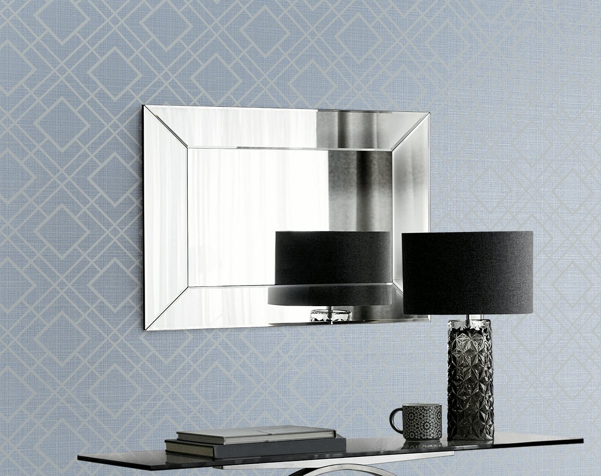Diamond Lattice Metallic Slate Blue by Essential Textures Geometric Wallpaper – Etten Studios 2232202