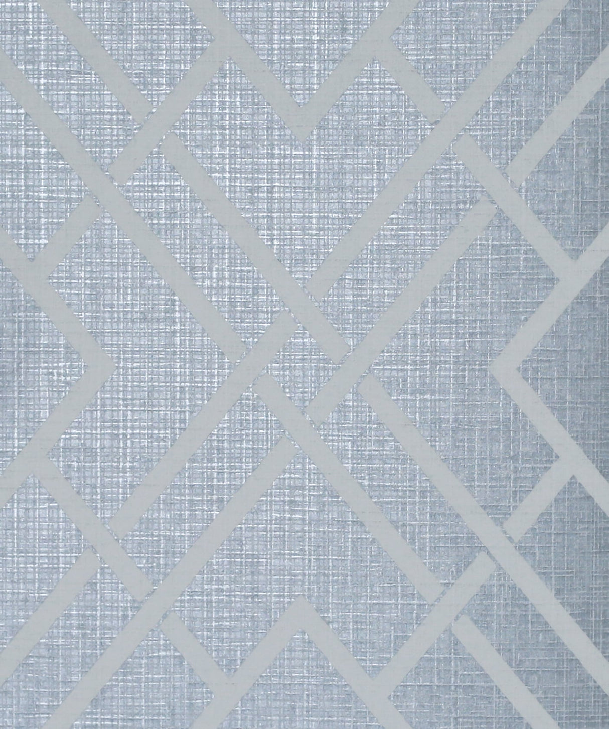 Metallic slate blue diamond lattice geometric wallpaper