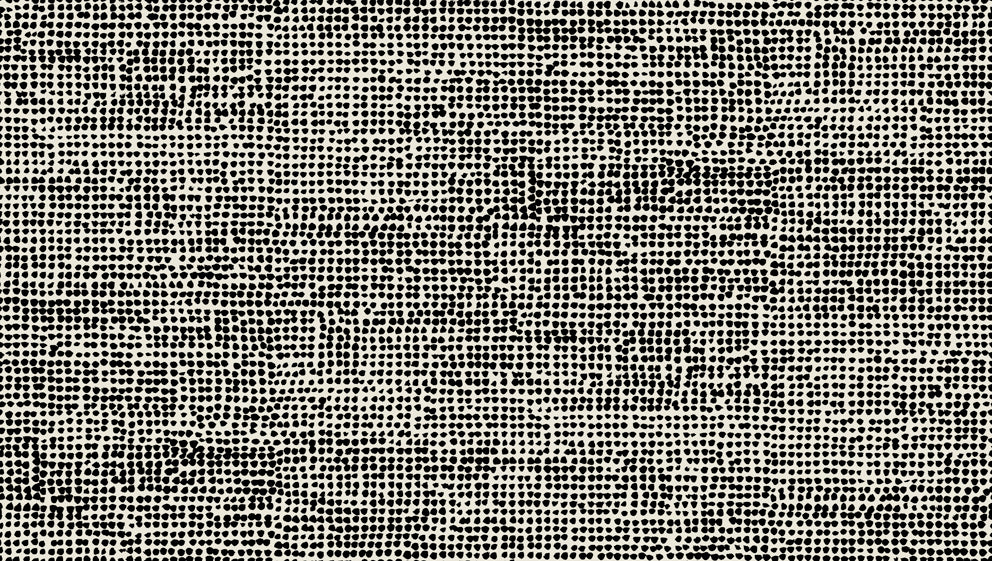 Orkanen Ebony and Greige abstract dot wallpaper by Marimekko