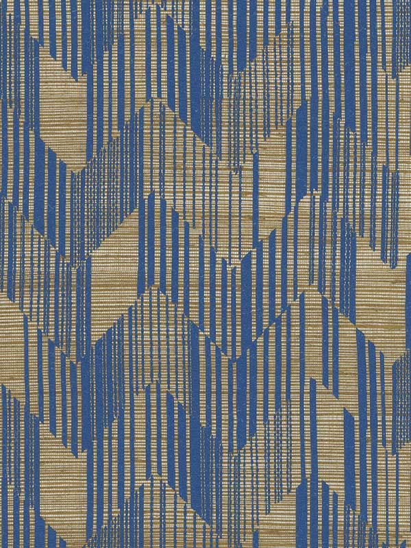 York Designer Series Missoni Birch Blue Raffia Grasscloth Wallpaper MI10527 chevron pattern