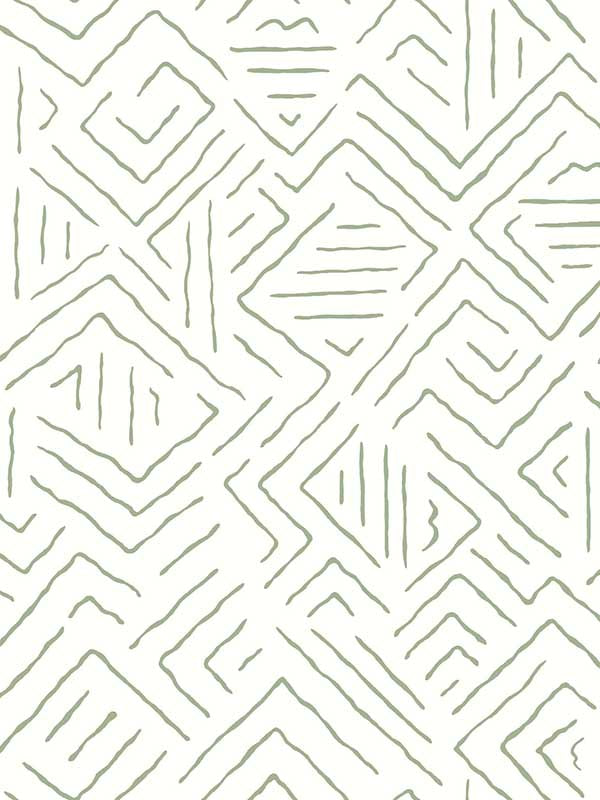 Sirih Sage Wallpaper by Antonina Vella, 27 in x 27 ft roll