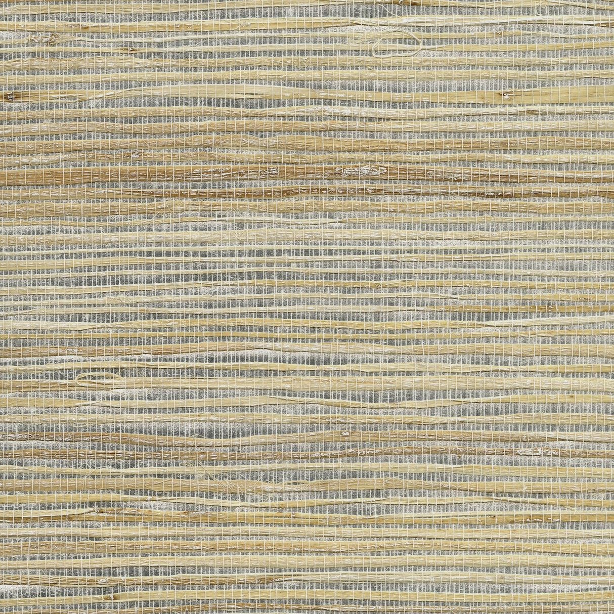 Luzhou Silver Grasscloth Wallpaper with Organic Textures Pattern, Traditional Style - Kenneth James 2732-80004