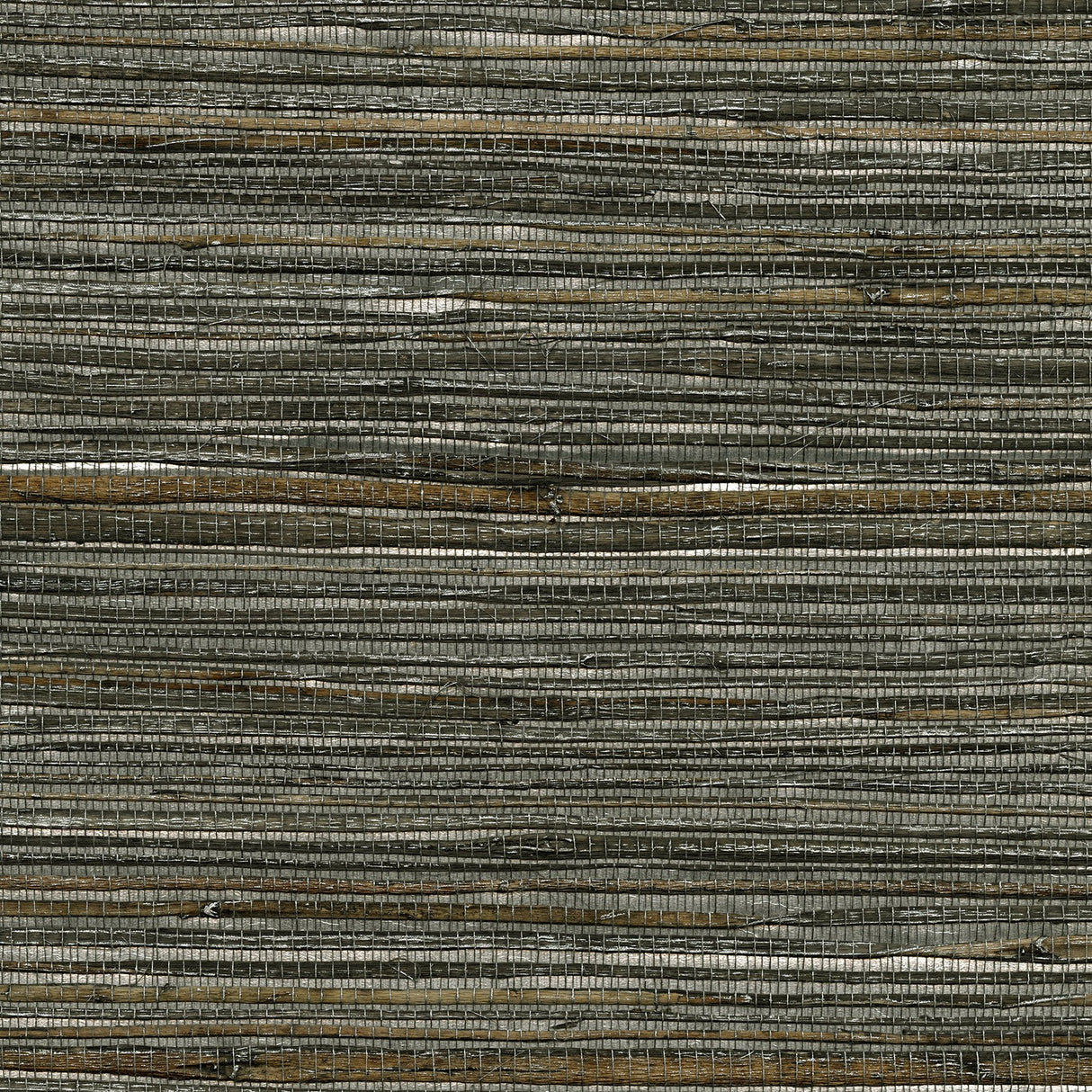 Fujian Silver Grasscloth Wallpaper with Organic Textures - Kenneth James 2732-80007