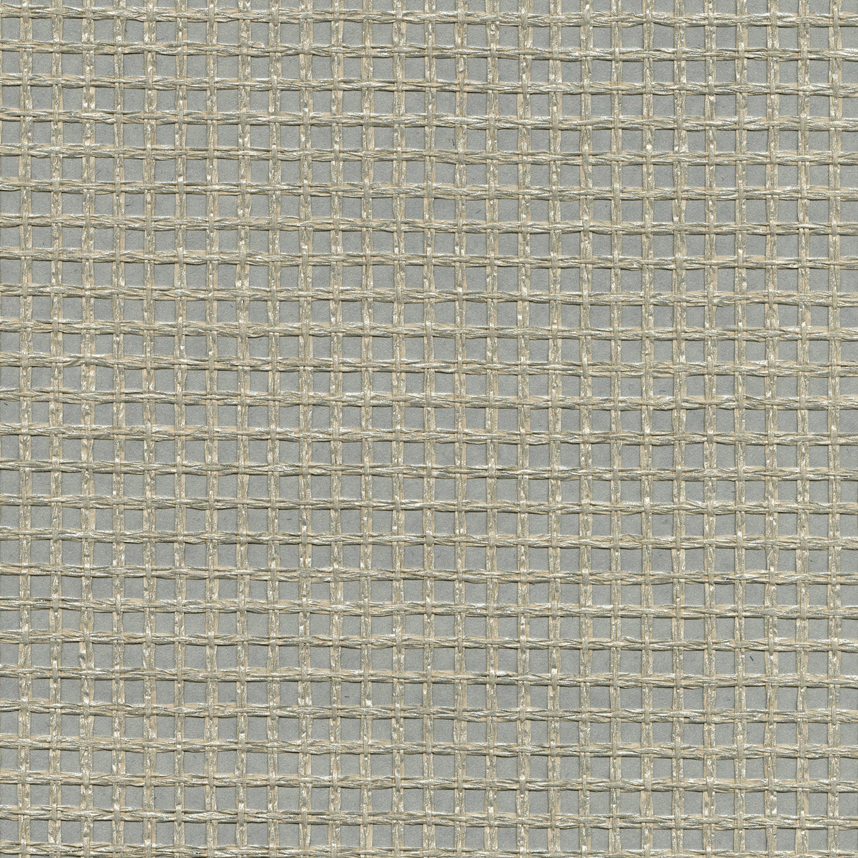 Wanchai Grey Grasscloth Wallpaper with Open Weave Metallic Texture - Kenneth James 2732-80017