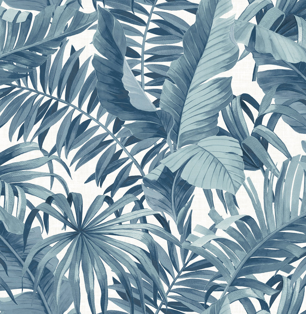 Alfresco Navy Palm Leaf Wallpaper with Botanical Coastal Motif - A?Street Prints 2744-24133