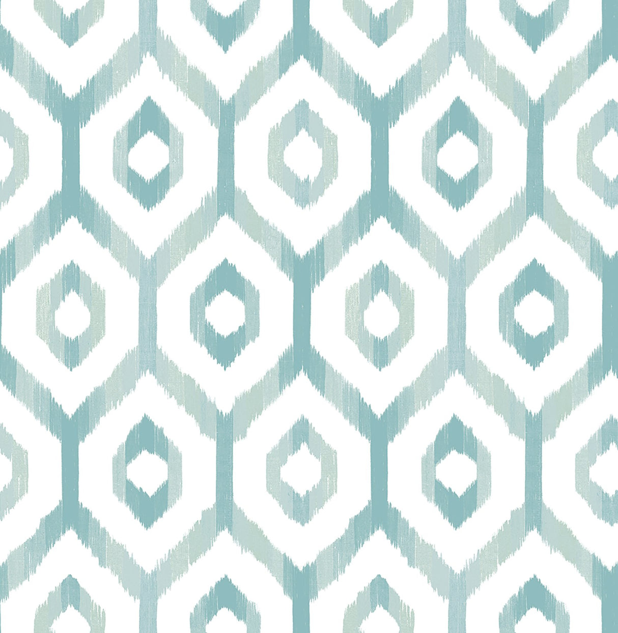 Lucia Teal Diamond Wallpaper with Ikat Geometric Trellis - A-Street Prints 2744-24142