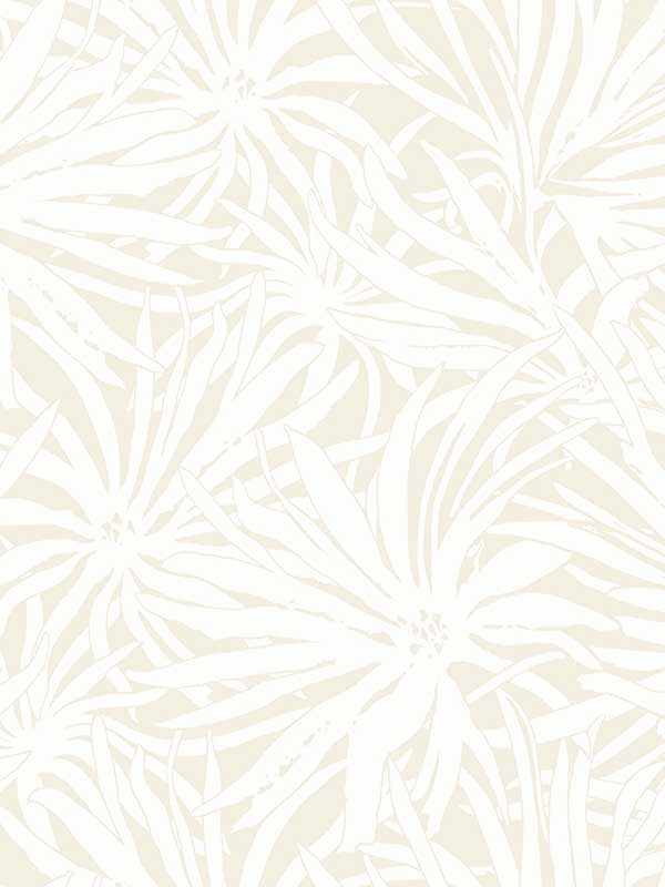 York Wallcoverings Floral Canopy Cream Wallpaper GN2573 showing white floral silhouettes on a cream background