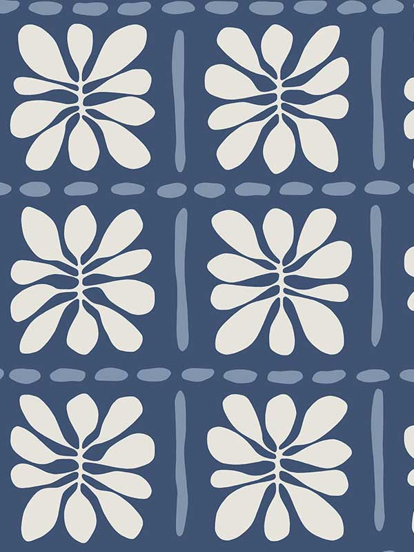 Mimosa Fleur Ultramarine Wallpaper – York Wallcoverings ZM2807