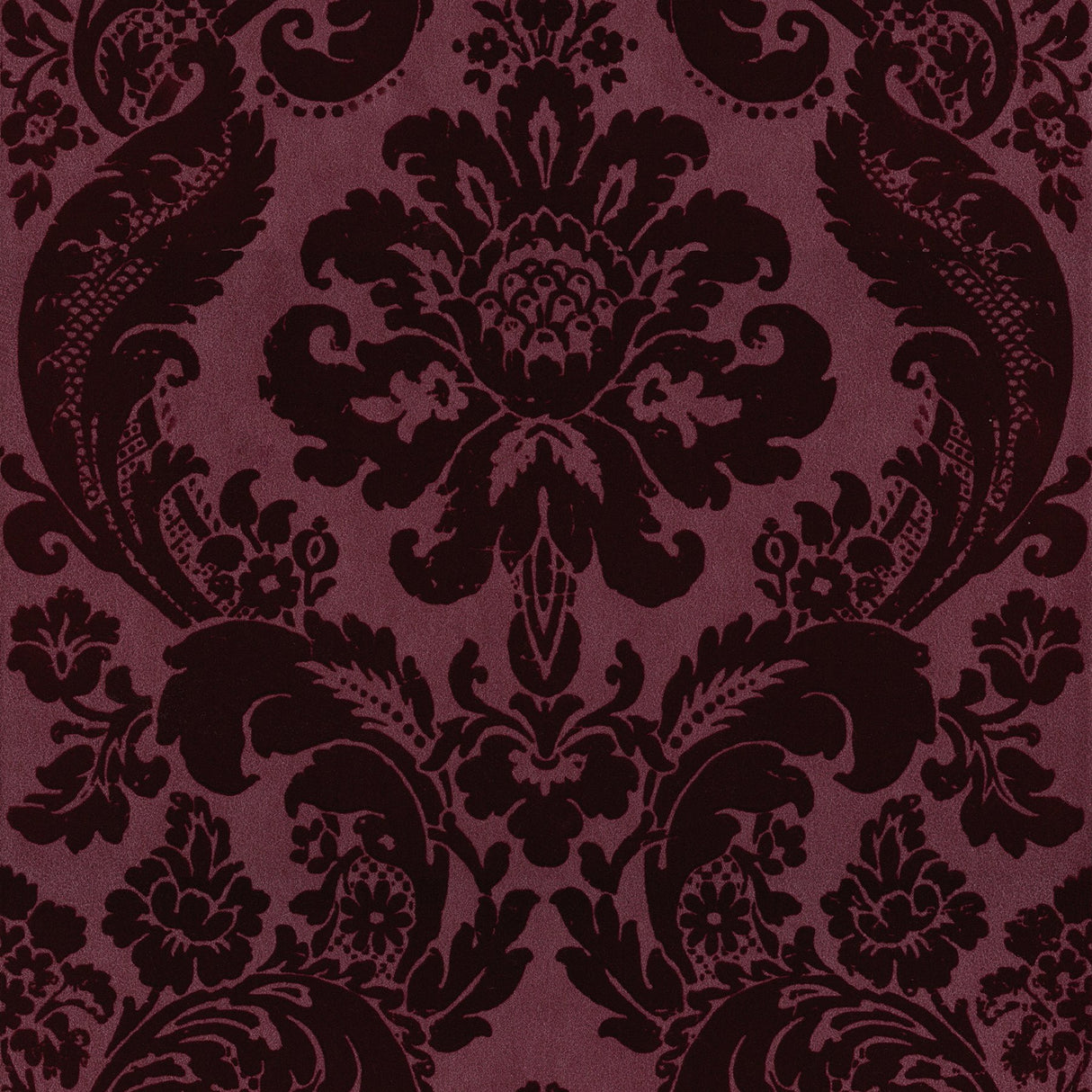 Shadow Merlot Flocked Damask Wallpaper with Modern Damask Pattern - A-Street Prints 2763-87315