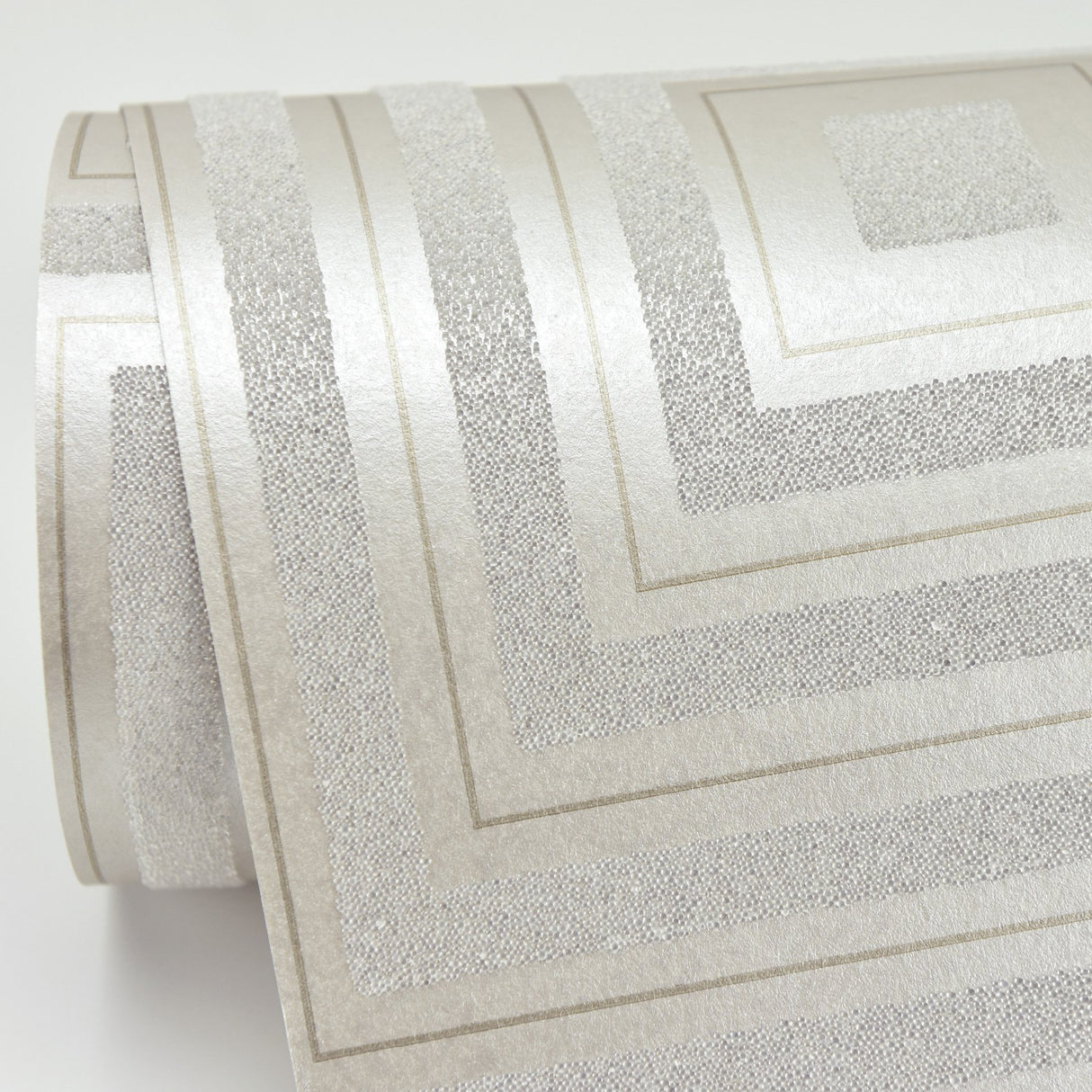 Luminous Platinum Beaded Geometric Wallpaper with Modern Geometric Pattern - A-Street Prints 2763-87316
