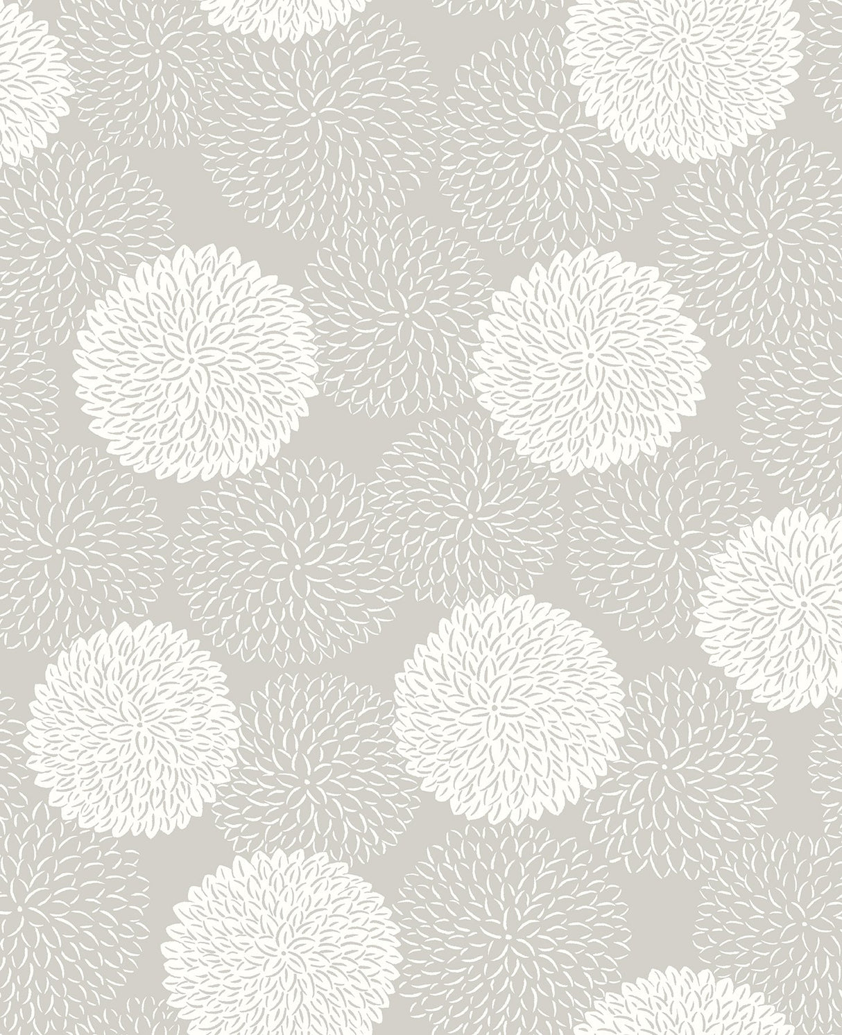 Blithe Taupe Floral Wallpaper with Chrysanthemum Motif - A-Street Prints 2764-24328