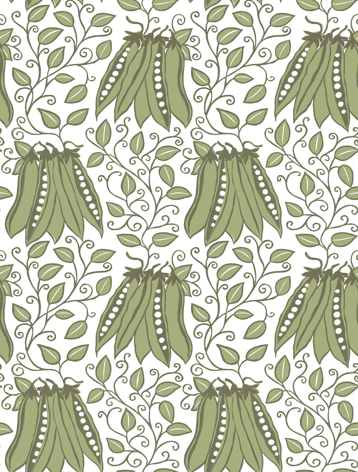 Peas in a Pod Olive Garden Wallpaper in Olive with Botanical Fruit Motif - A-Street Prints 2821-25120