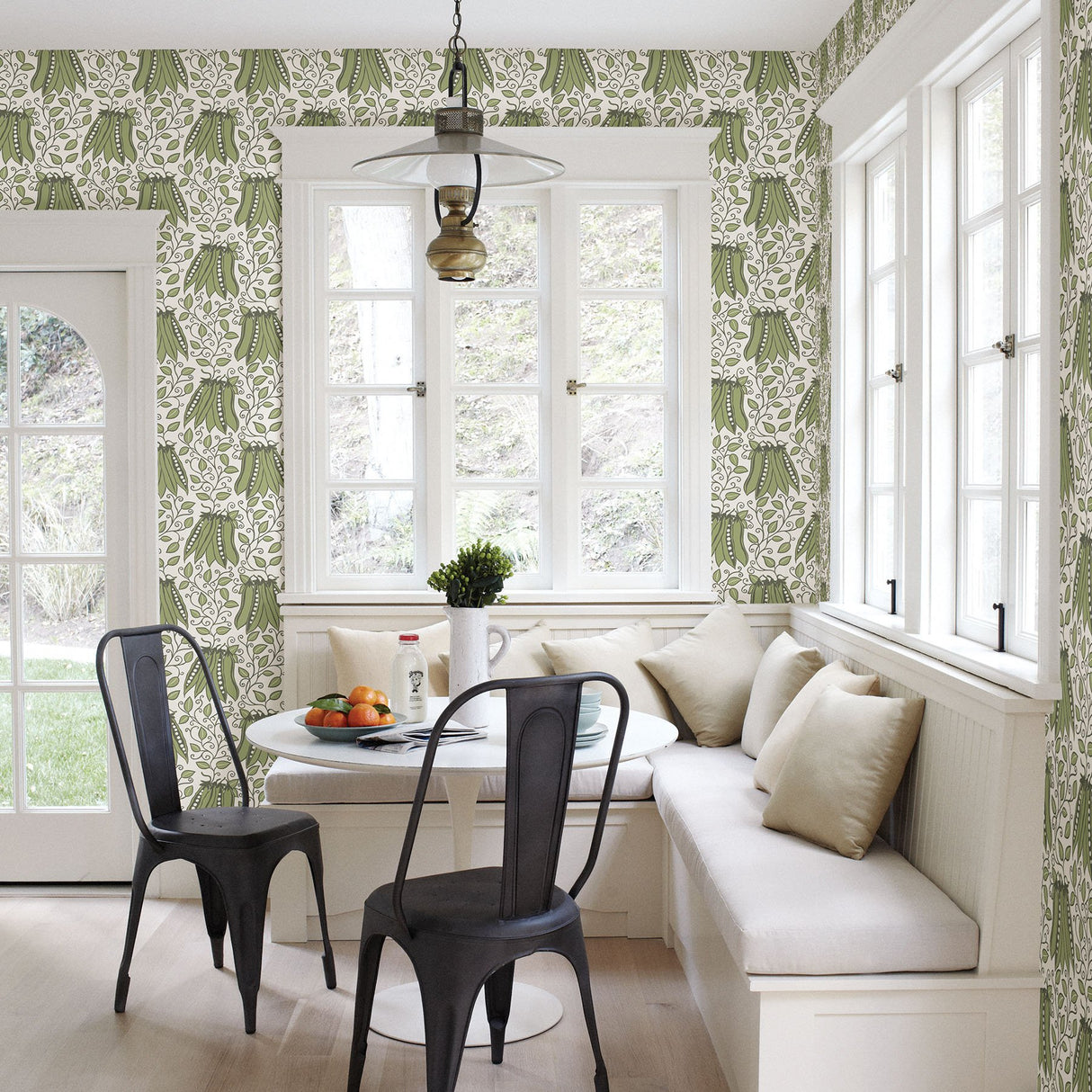 Peas in a Pod Olive Garden Wallpaper in Olive with Botanical Fruit Motif - A-Street Prints 2821-25120