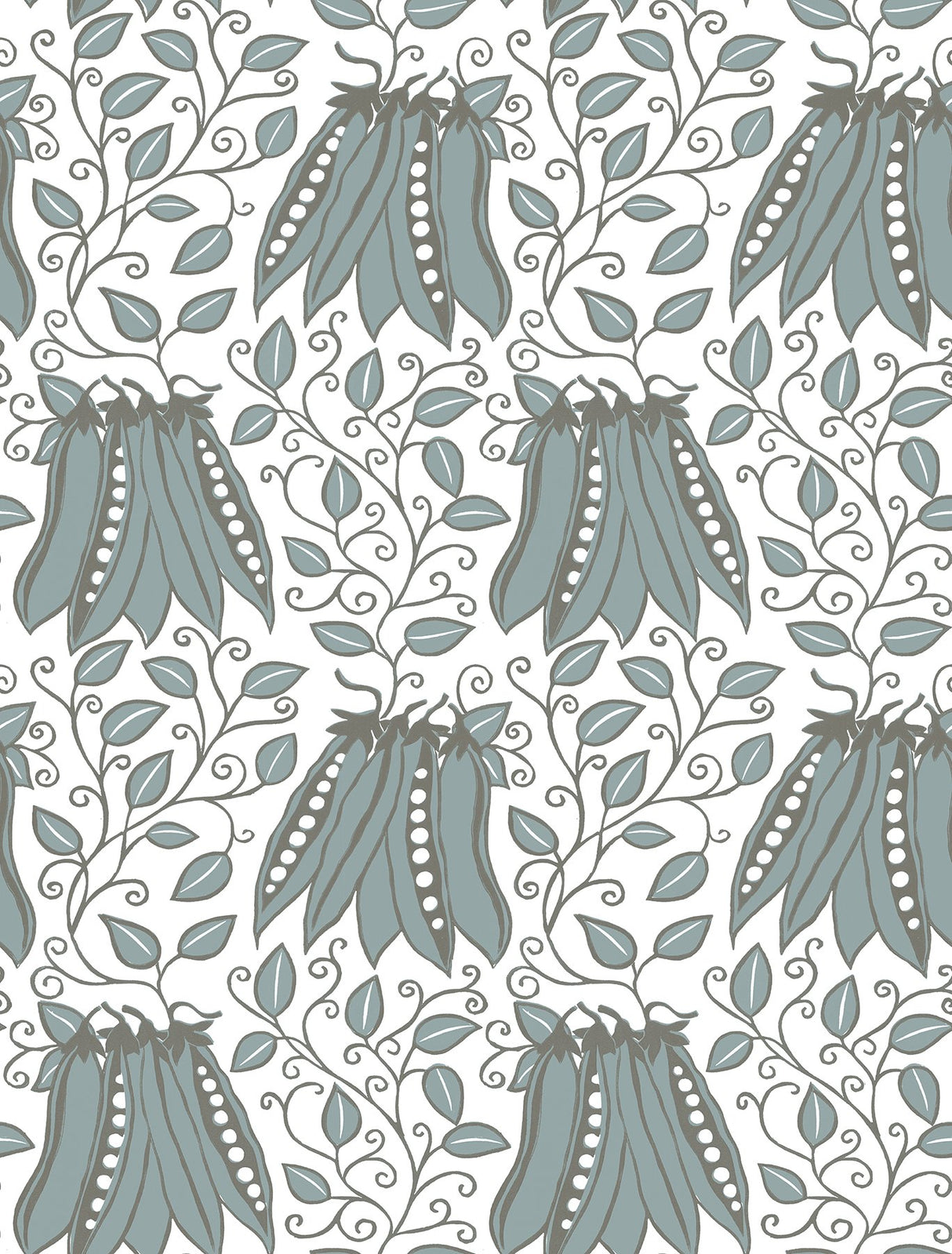 Peas in a Pod Turquoise Garden Wallpaper with Botanical Fruit Motif, Scandinavian Style - A-Street Prints 2821-25121
